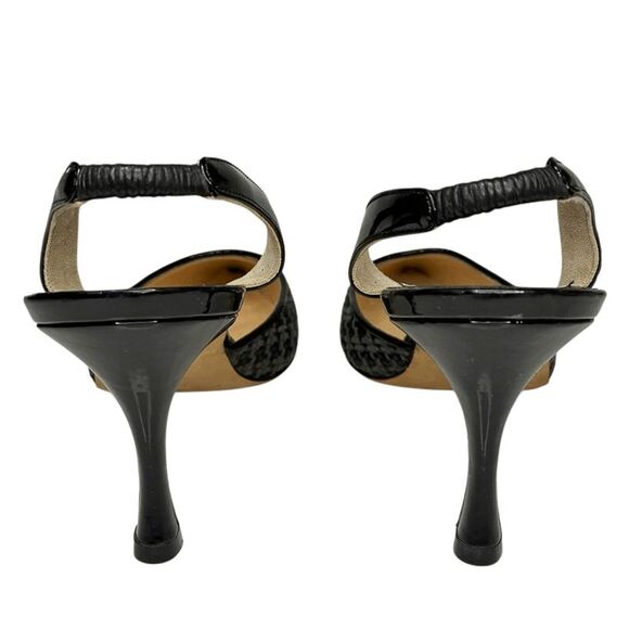 Manolo Blahnik Carolyne Slingback Woven Gray Black Pumps Size 36.5 Heels - Picture 8 of 12